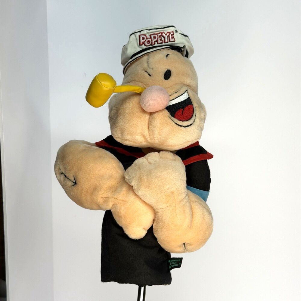 Vintage Winning Edge Popeye Golf Driver Head Cover Plush Sailor Man Retired